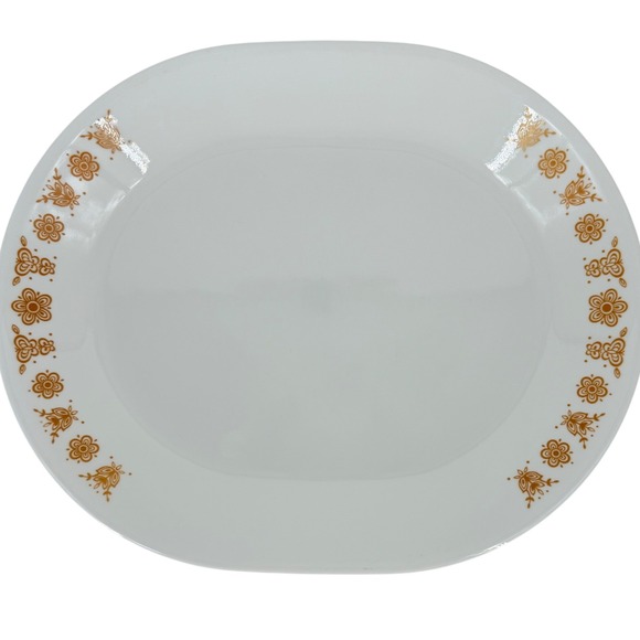 Vintage 1970's Corelle Butterfly Gold Oval‎ Serving Platter - Picture 3 of 3